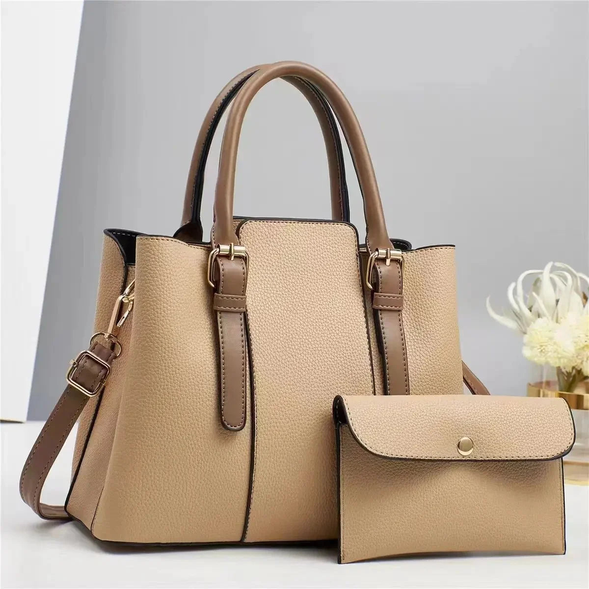 Splicing Handbag Square Single Strap Shoulder Zipper PU