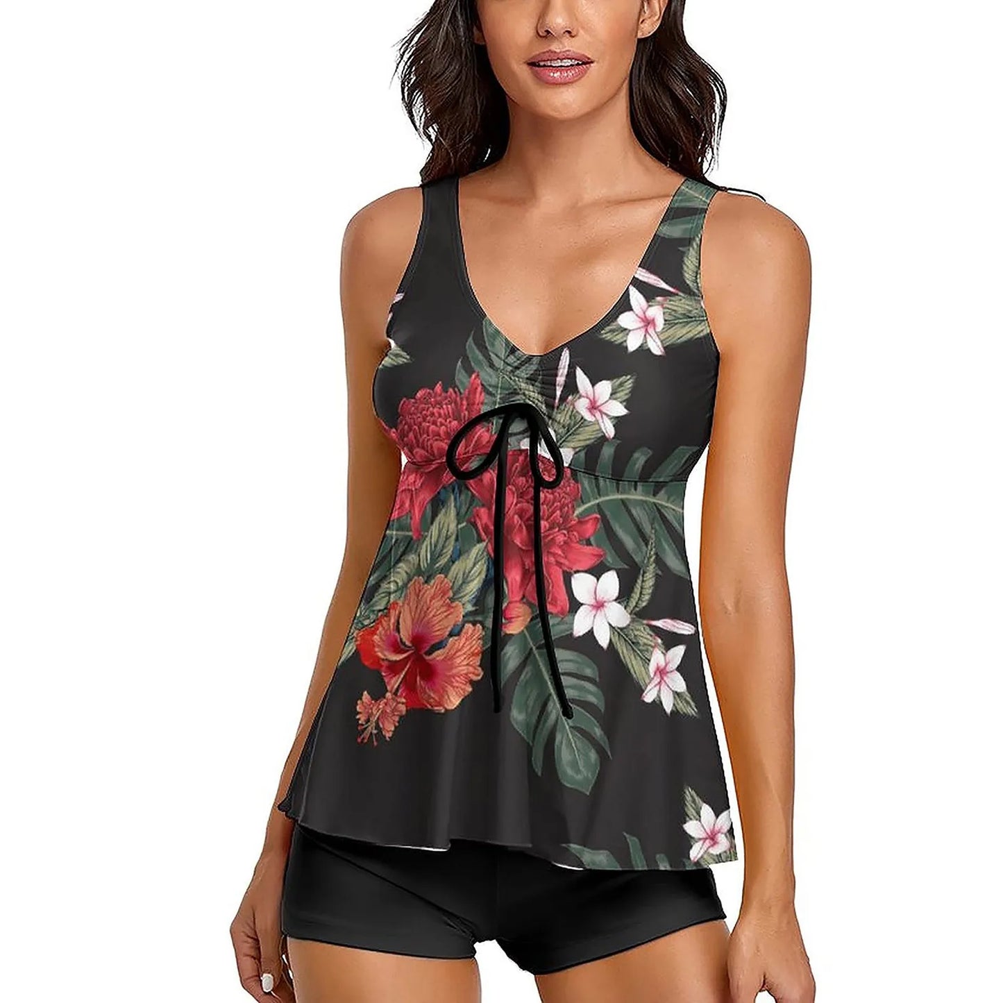 Vintage Floral Two-Piece Swimsuit Set