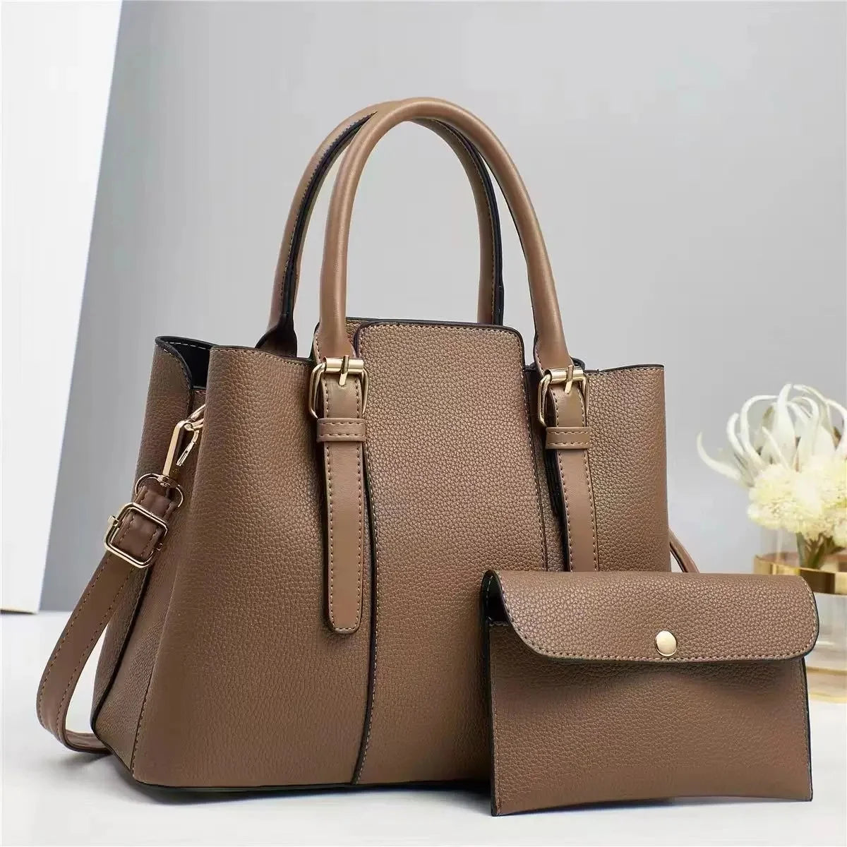 Splicing Handbag Square Single Strap Shoulder Zipper PU