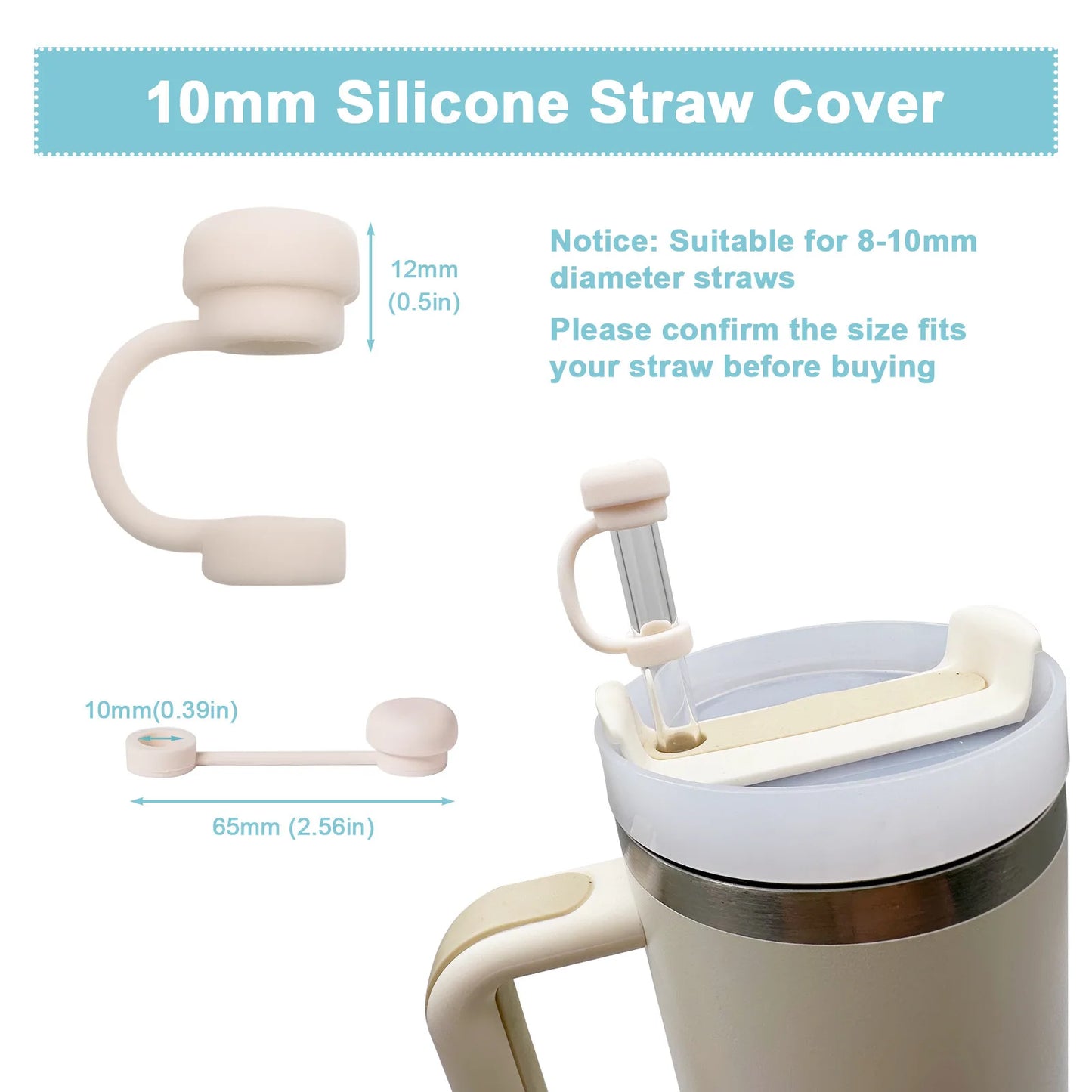 Silicone Straw Cap Toppers | Splash & Dust Proof Straw Covers