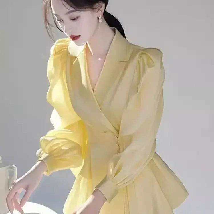 Solid Color Turn Down Collar Long Sleeve Shirt With Buttons