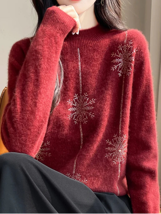 Christmas Pullover Mock Neck Sweater