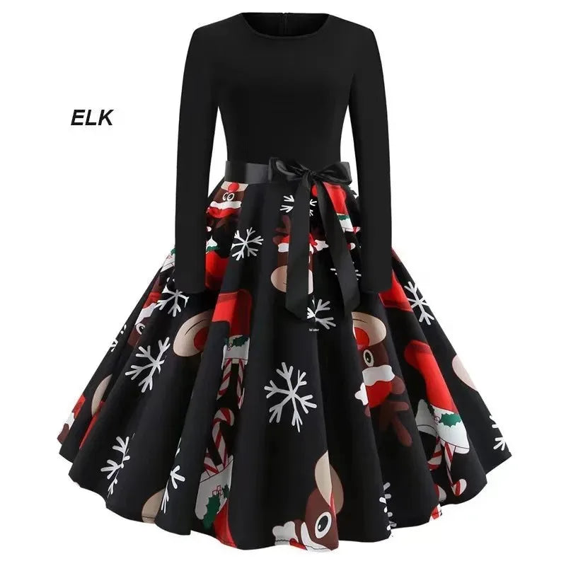 Women's Christmas Plaid A-Line Knee-Length Dress Regular Polyester