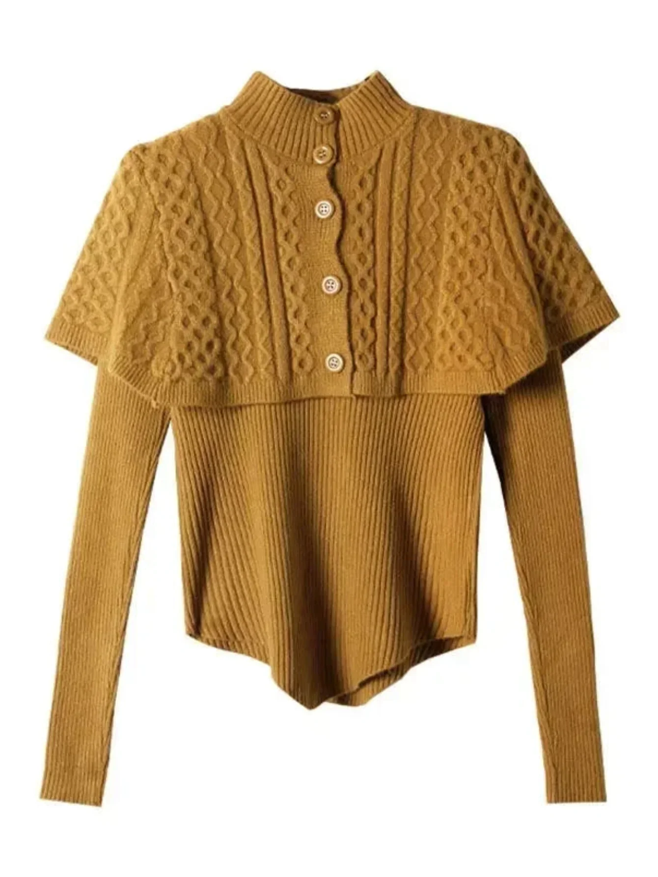 Cape Knit Two Piece Set Cardigan Cape