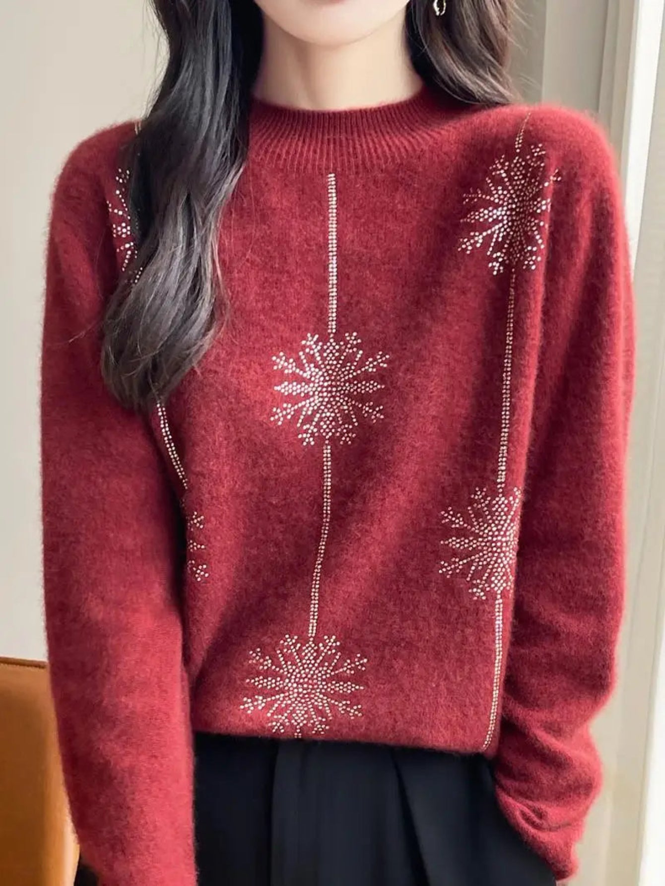 Christmas Pullover Mock Neck Sweater