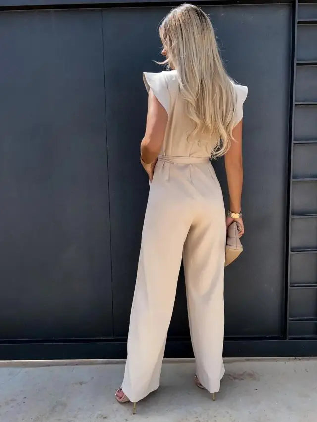Women's Wide Leg Jumpsuit | Polyester Broadcloth | Relaxed Fit