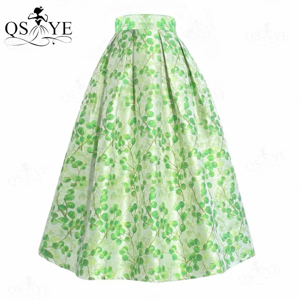 Fuchsia Cutwork Embroidery A-Line Satin Overlay Maxi Evening Gown Skirt