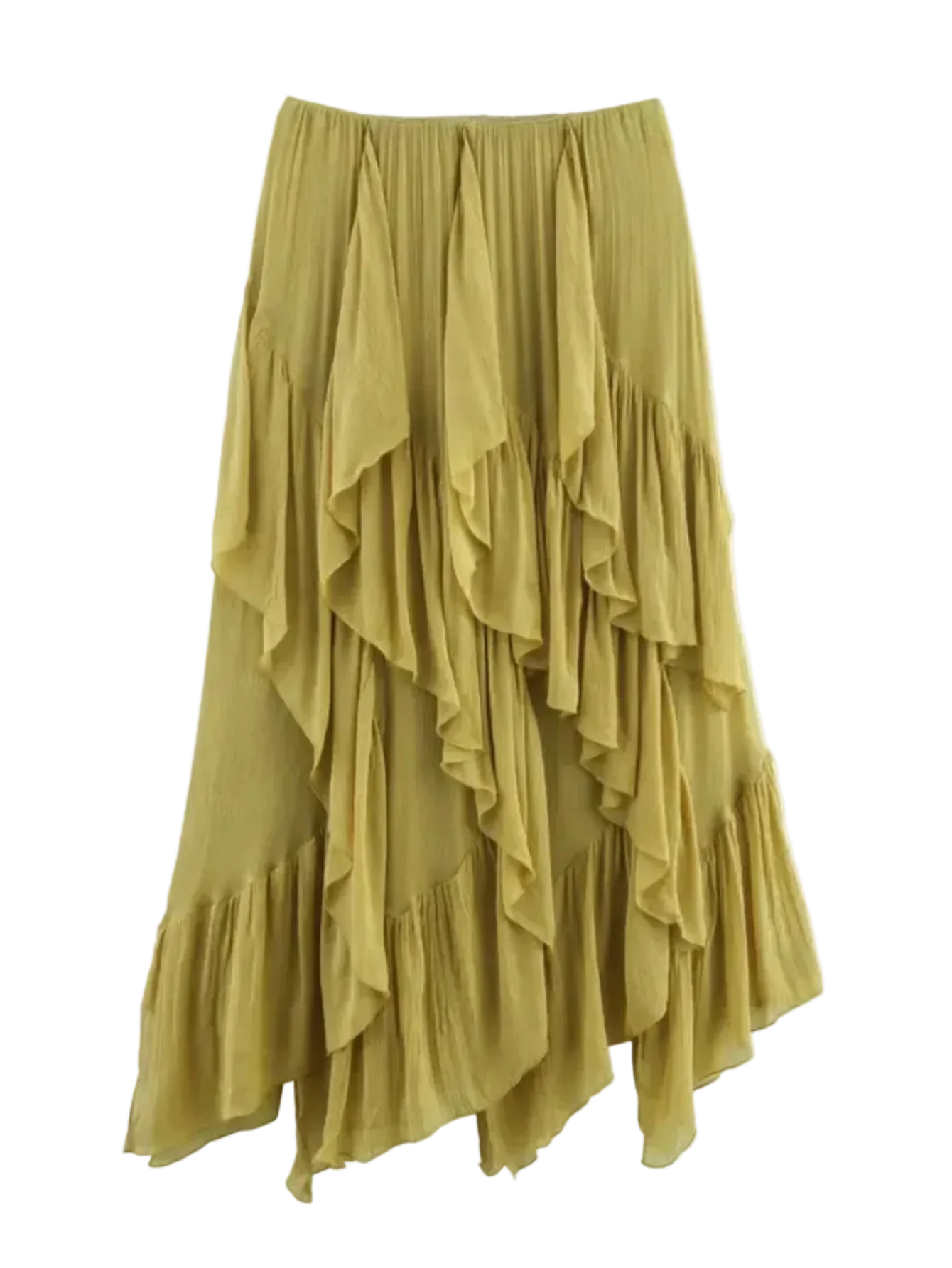 Layered Asymmetrical Midi Boho Skirt