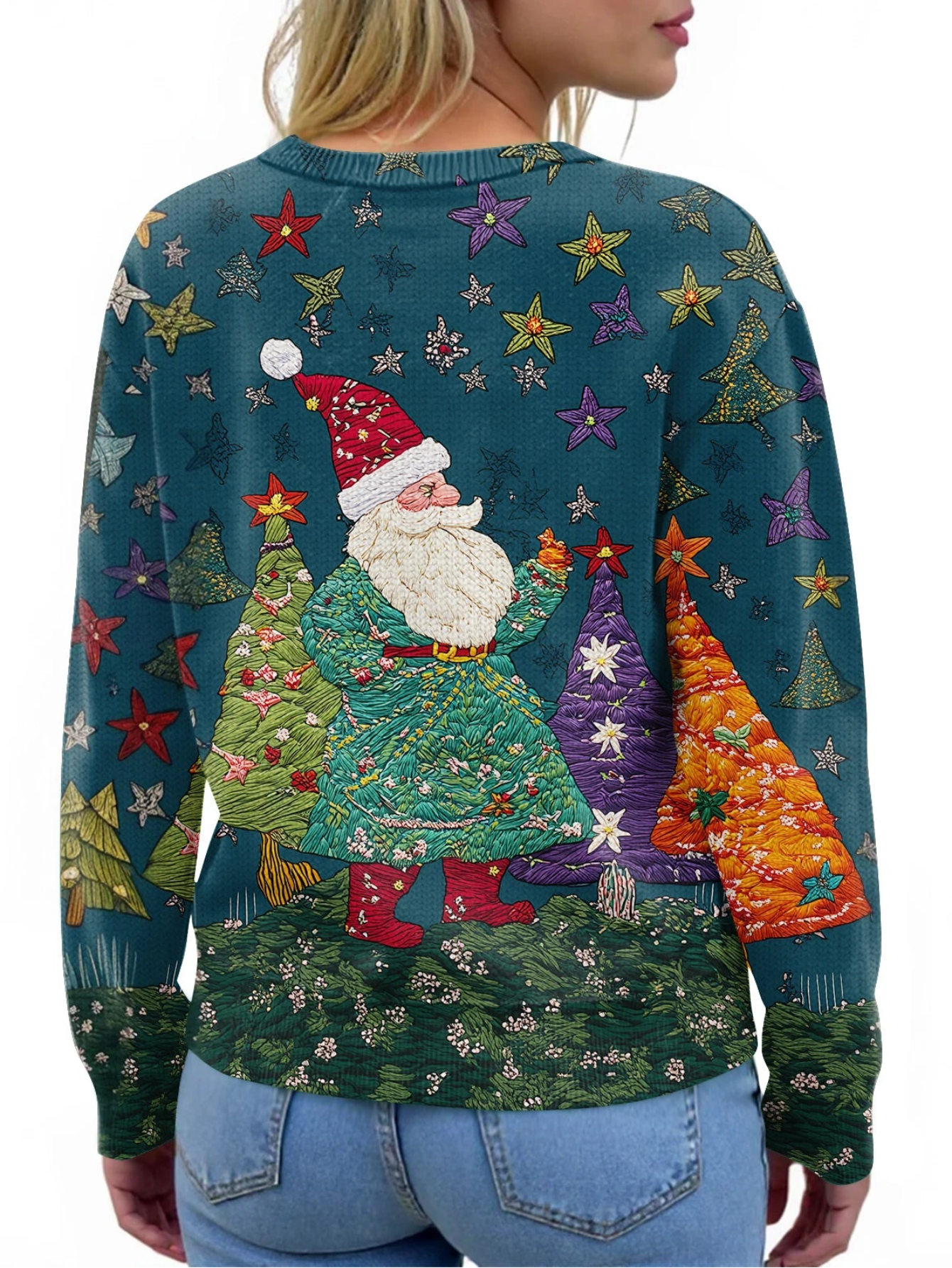 Festive Christmas Printed Cardigan
