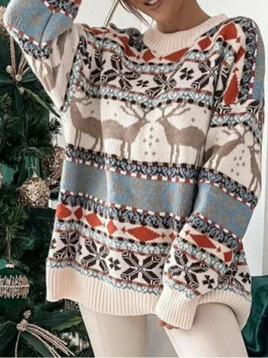 Y2K Winter Christmas Knit Sweater Oversized Pullover