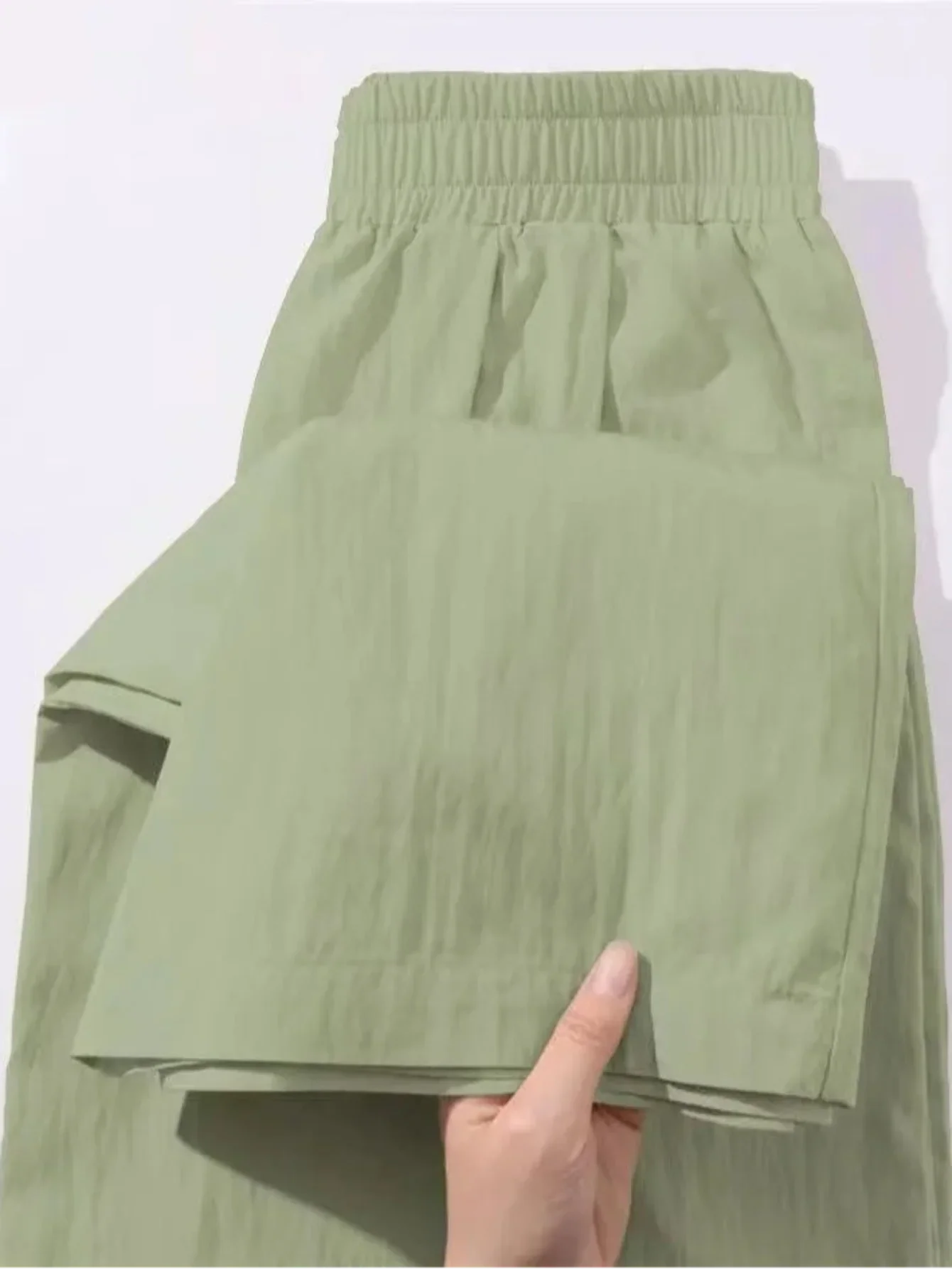 Women's High Waist Relaxed Wide Leg Ice Silk Pants