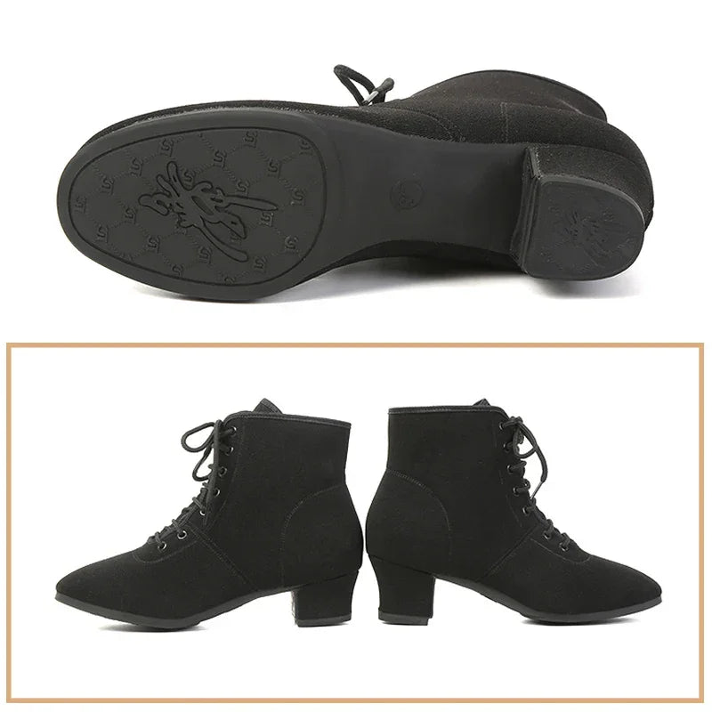 SWDZM Women Shoes Ballroom Dance Shoes Soft Sole Waltz Women Tango Jazz Latin Dance Shoes Middle Heel Ladies Dance Sneakers