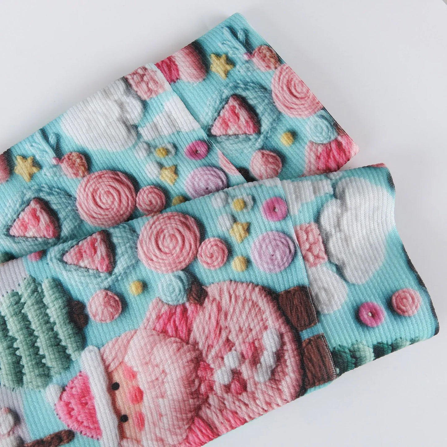 Christmas 3D PInk Santas Print Sweatshirt