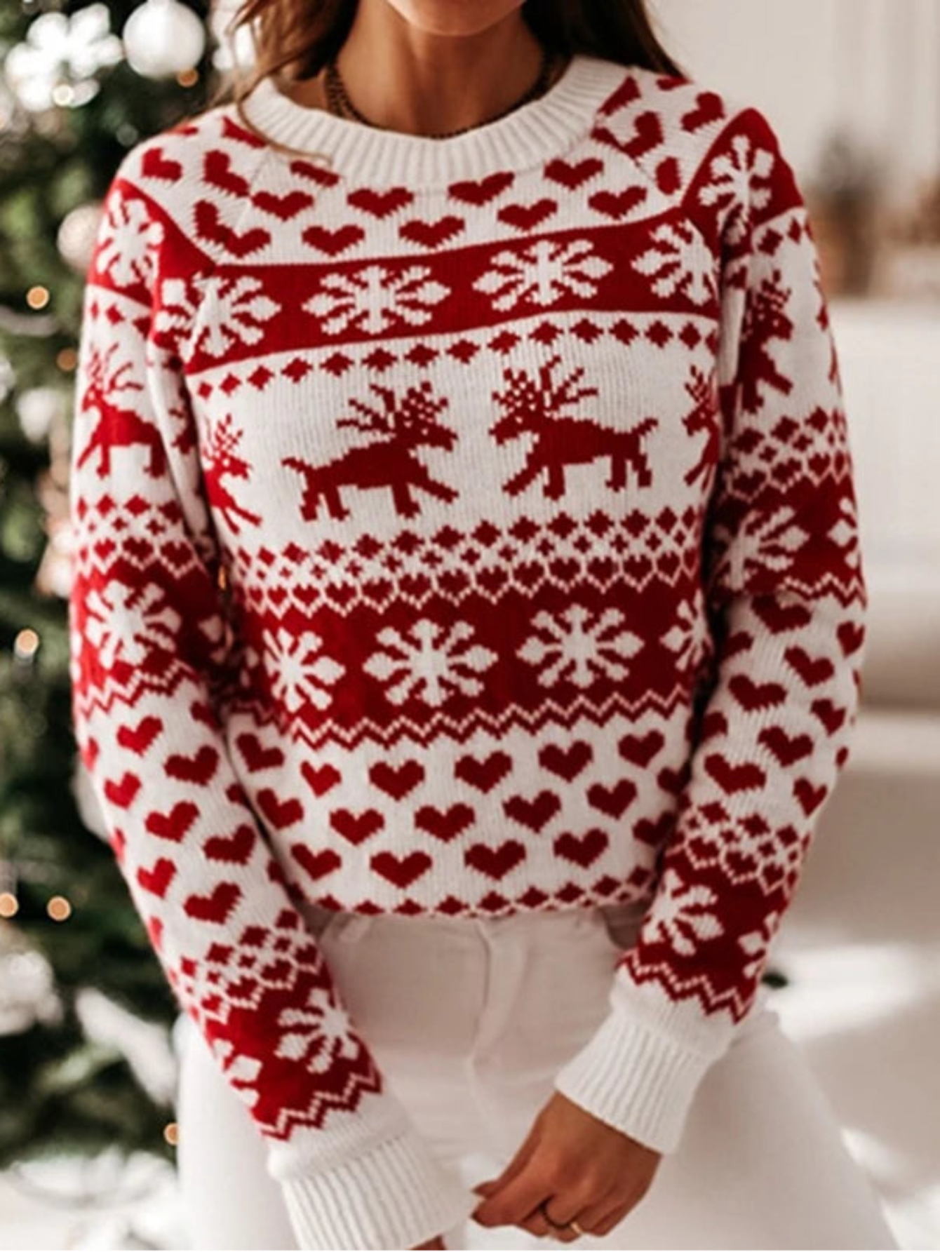 Jacquard Knit Winter Christmas Sweater