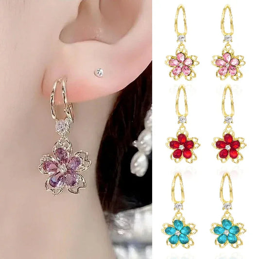 Sakura Cherry Blossom Stud Dangle Earrings Romantic Gift