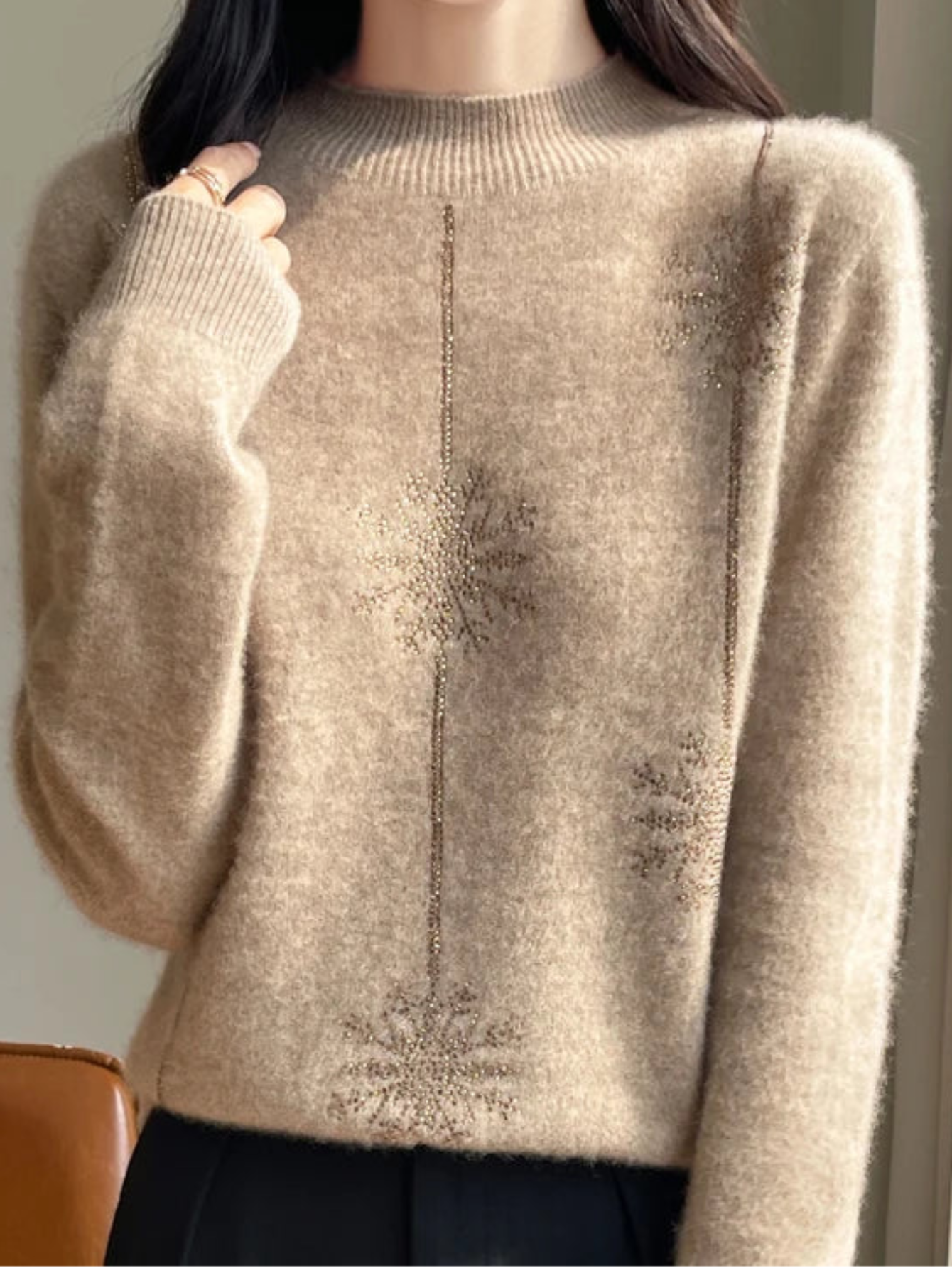 Christmas Pullover Mock Neck Sweater