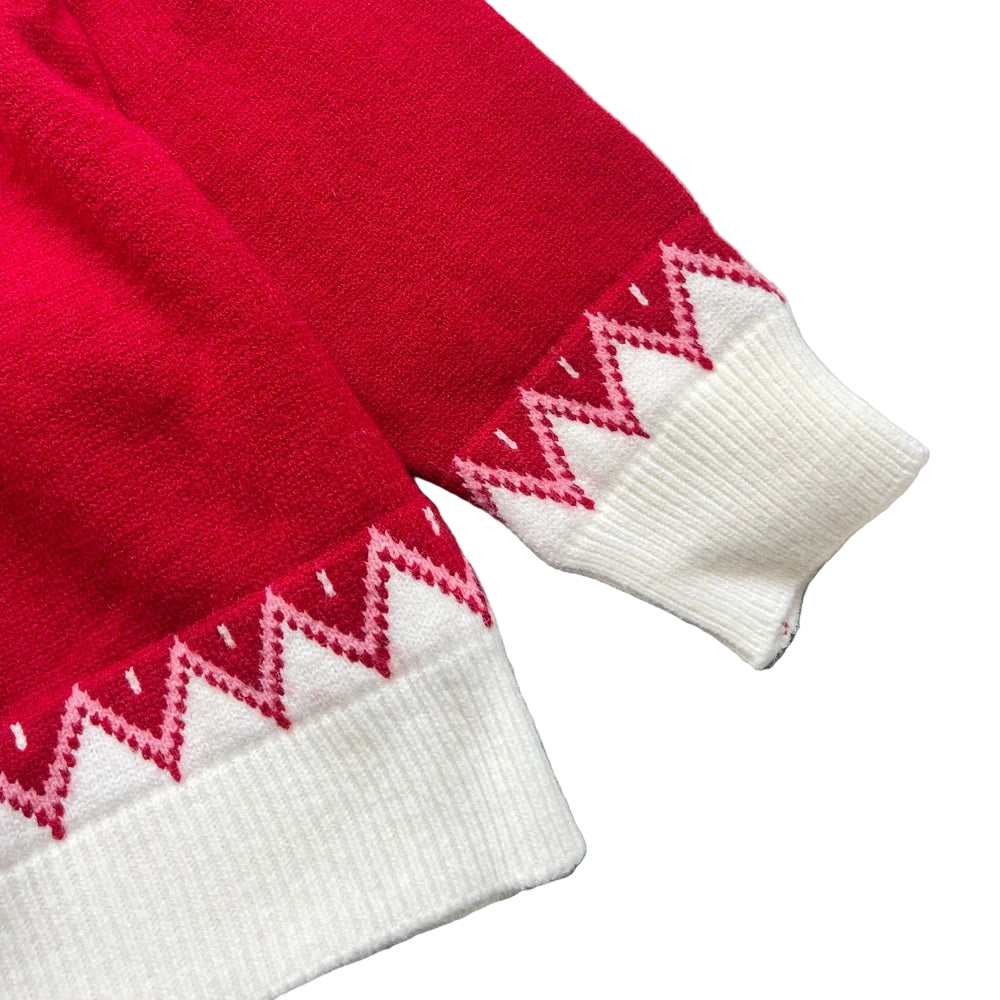 Valentine Red Pullover Knit Sweater With Heart Fair