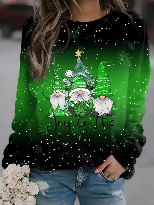 Christmas Night Nomes Print Sweatshirts
