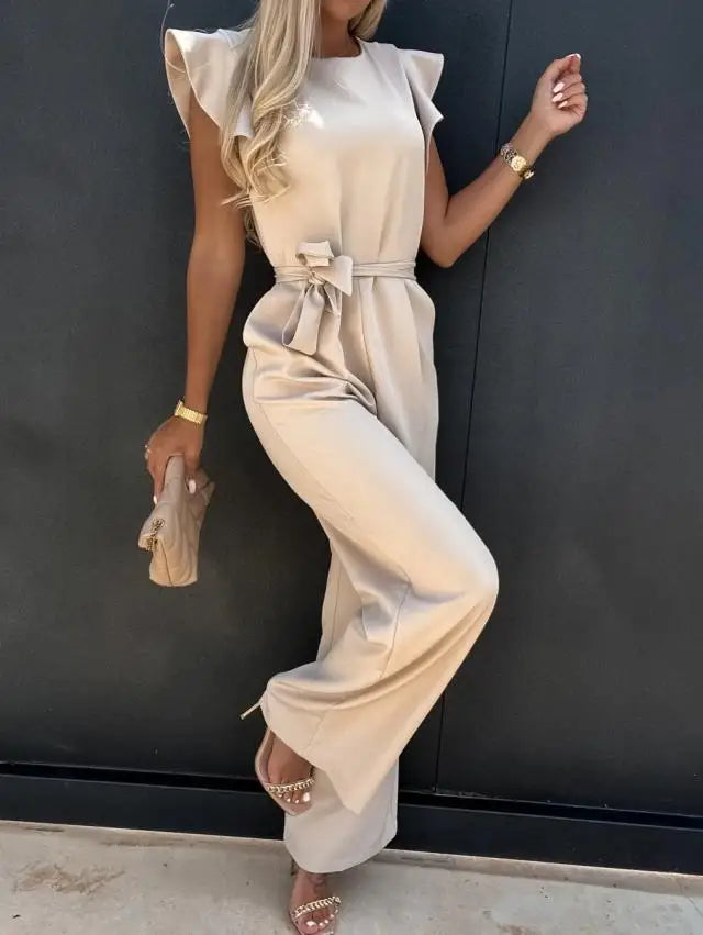 Women's Wide Leg Jumpsuit | Polyester Broadcloth | Relaxed Fit