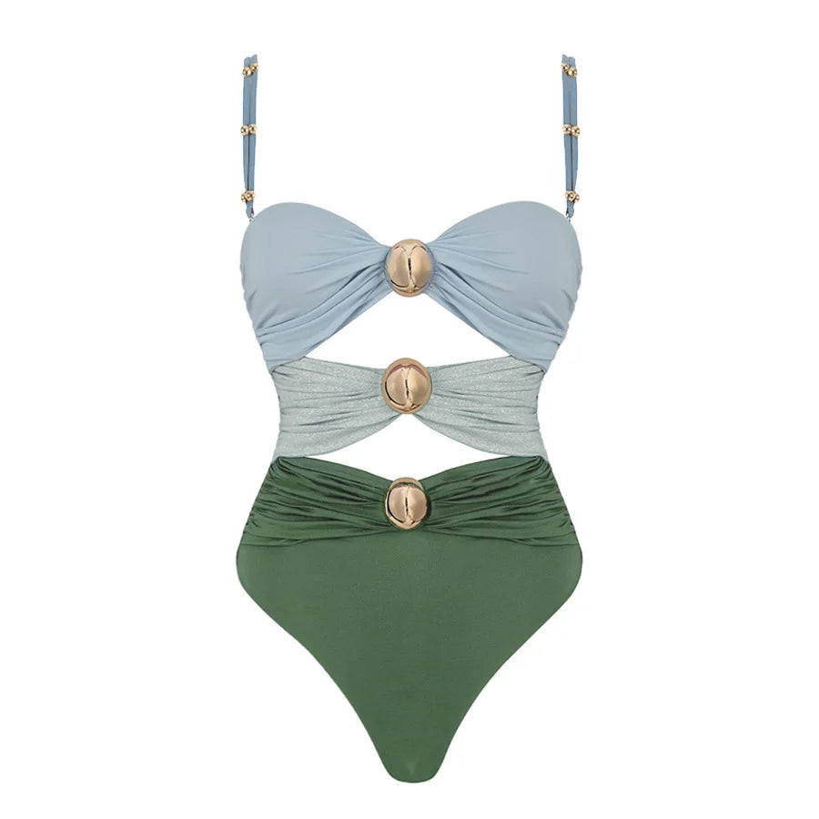 Flower Ruffle Swimsuit With Cover Up V Neck Bikini