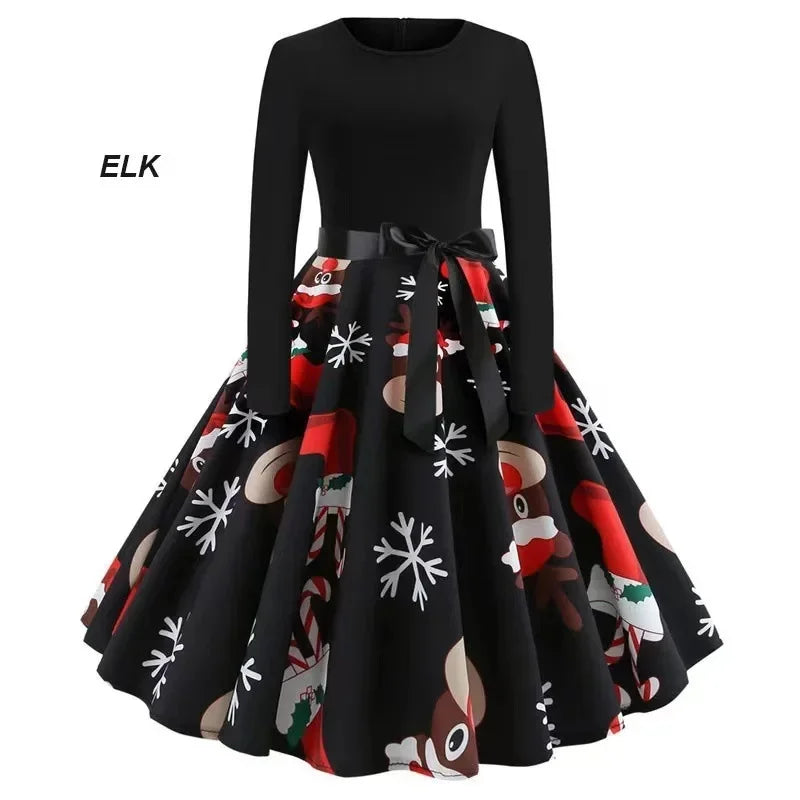 Women's Christmas Plaid A-Line Knee-Length Dress Regular Polyester