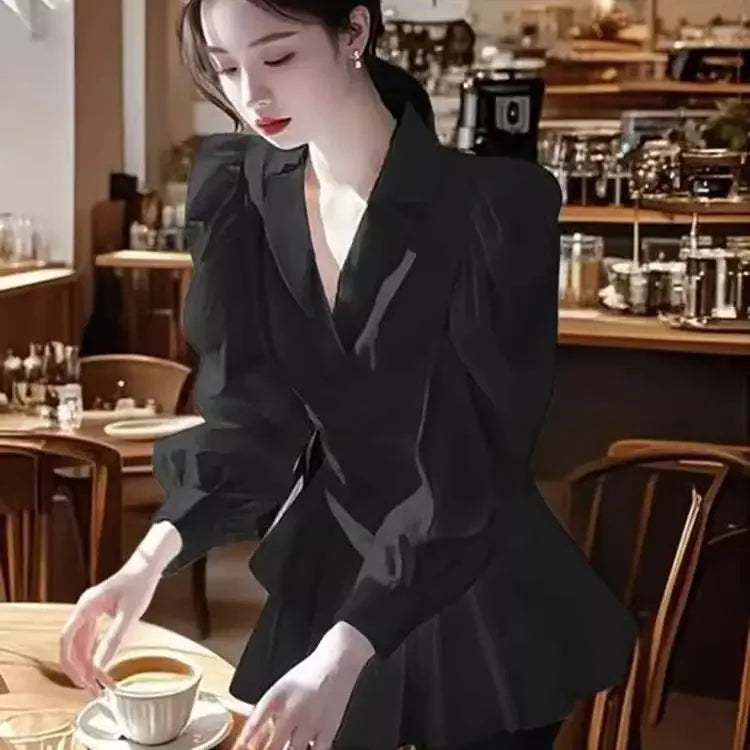 Solid Color Turn Down Collar Long Sleeve Shirt With Buttons