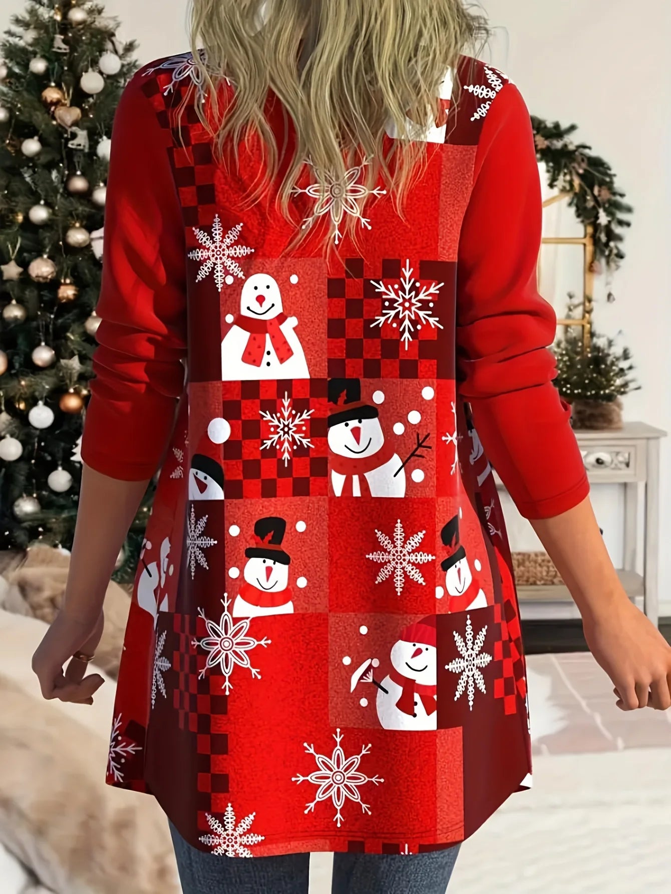 Plus Size Christmas Knit Cardigan