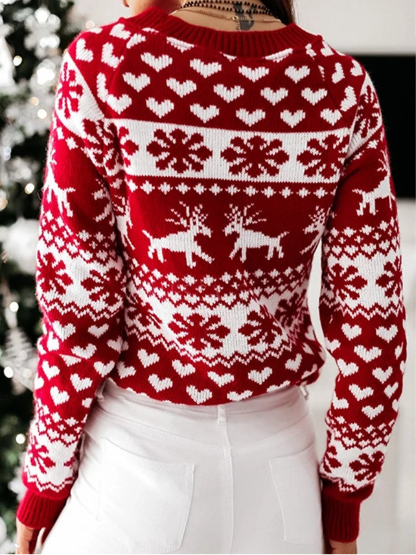 Jacquard Knit Winter Christmas Sweater
