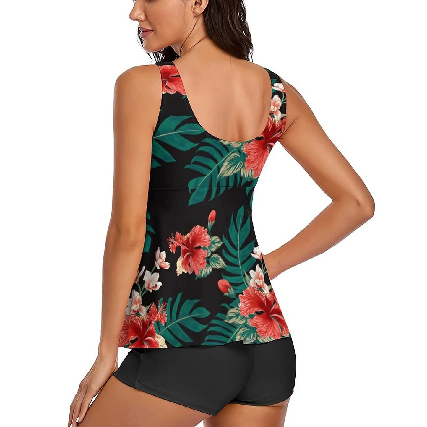 Vintage Floral Two-Piece Swimsuit Set