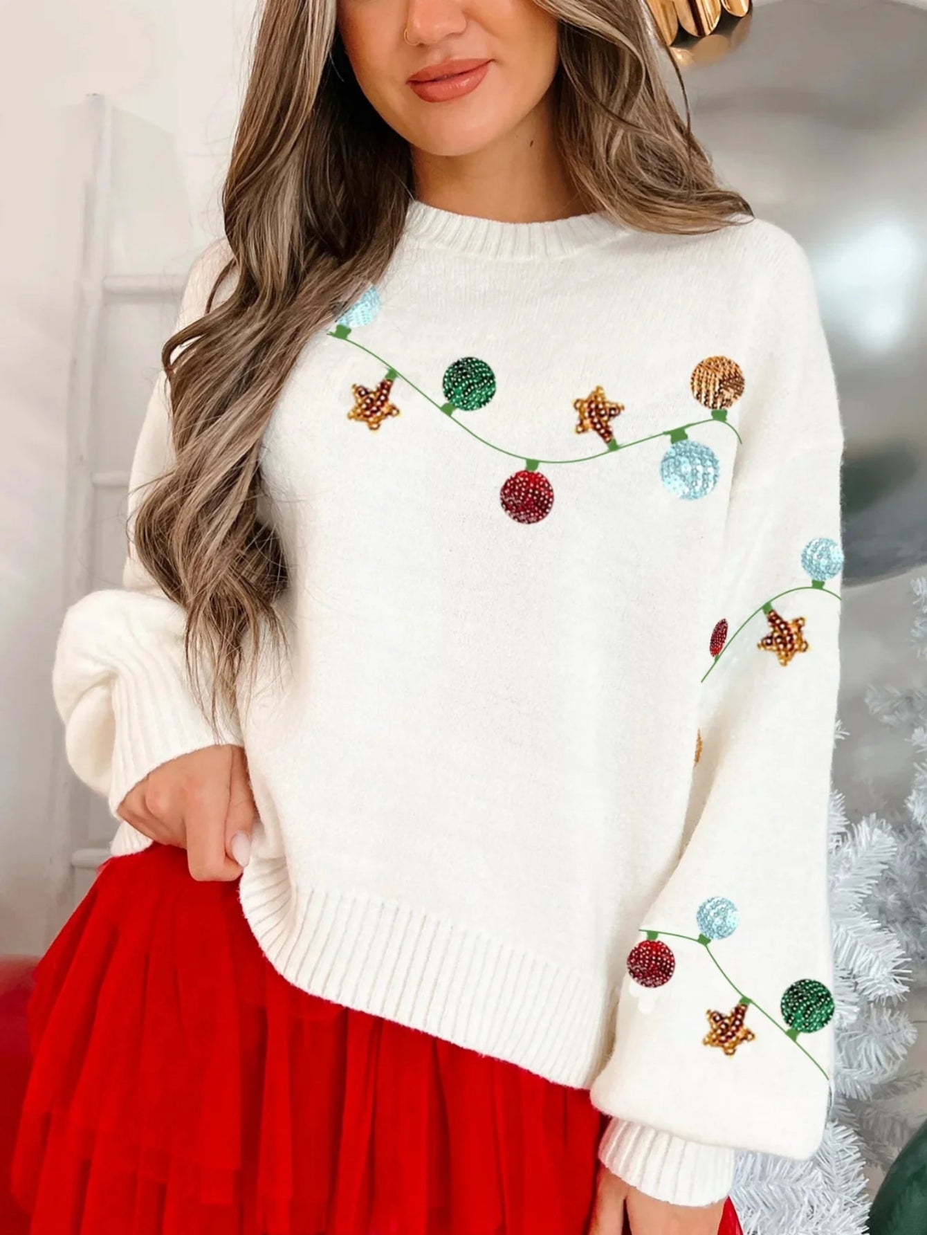 Christmas Sequins Embroidered Sweater
