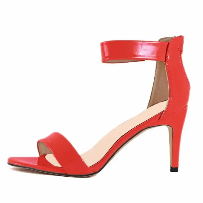 9cm Open Toe Buckle High Heels Sandals Ankle Strap
