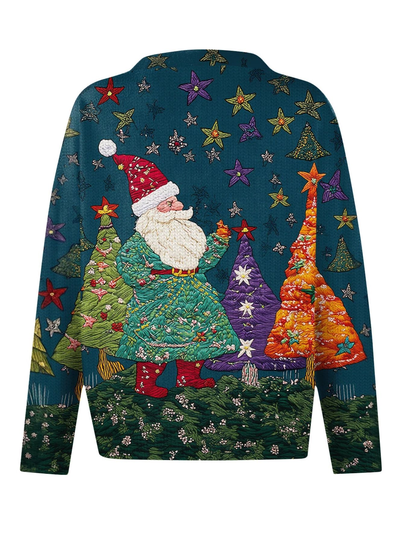 Festive Christmas Printed Cardigan