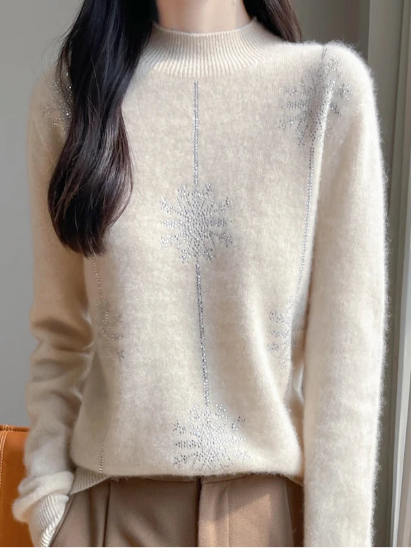 Christmas Pullover Mock Neck Sweater