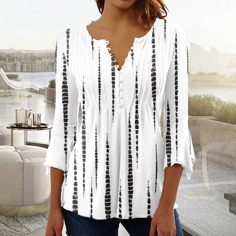 Everyday V-Neck Top for Women – Summer Floral Shirt