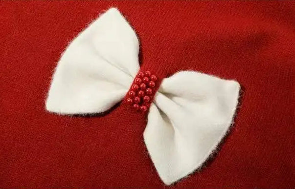 Red Christmas Bow Knitwear Sweater Chic Style Cozy