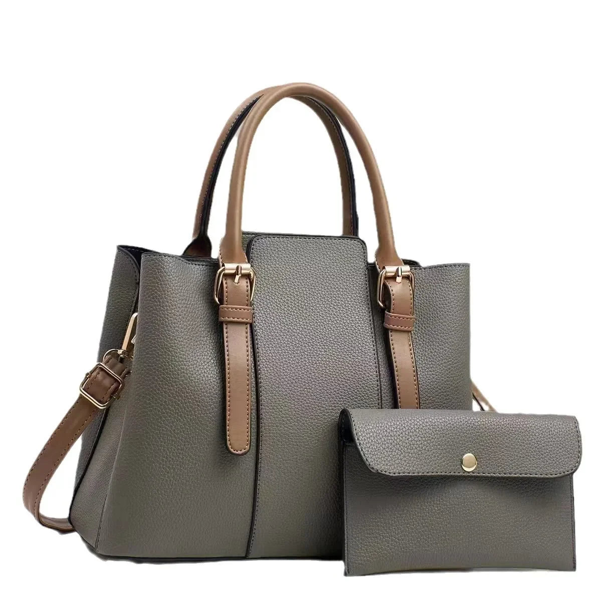 Splicing Handbag Square Single Strap Shoulder Zipper PU