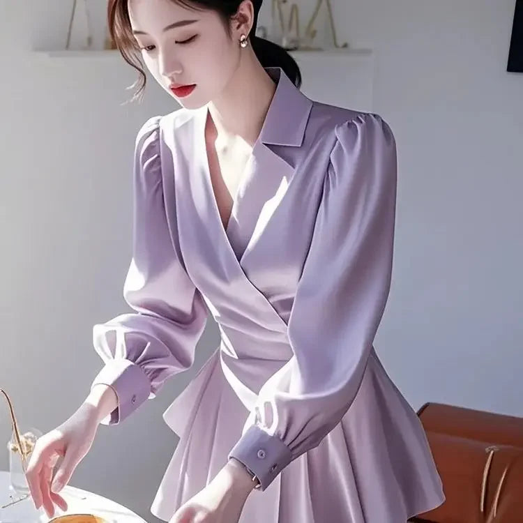 Solid Color Turn Down Collar Long Sleeve Shirt With Buttons