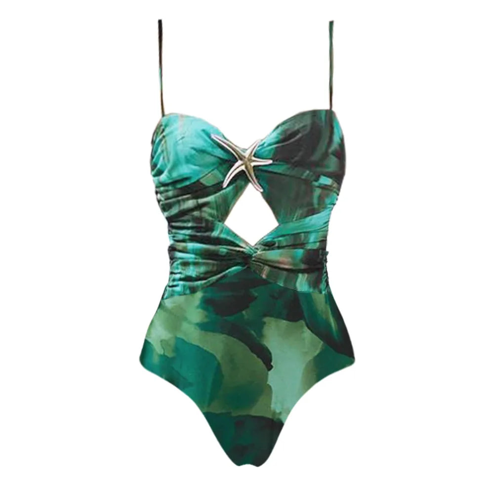 Flower Ruffle Swimsuit With Cover Up V Neck Bikini