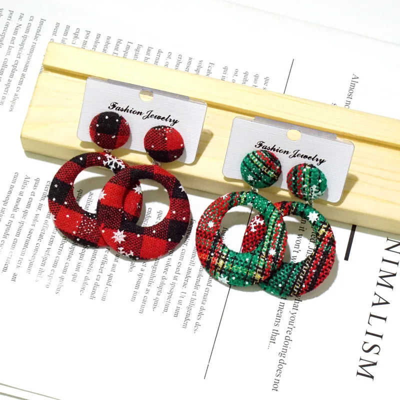 2 Pack Hypoallergenic Christmas Elk Earrings Cartoon Tree