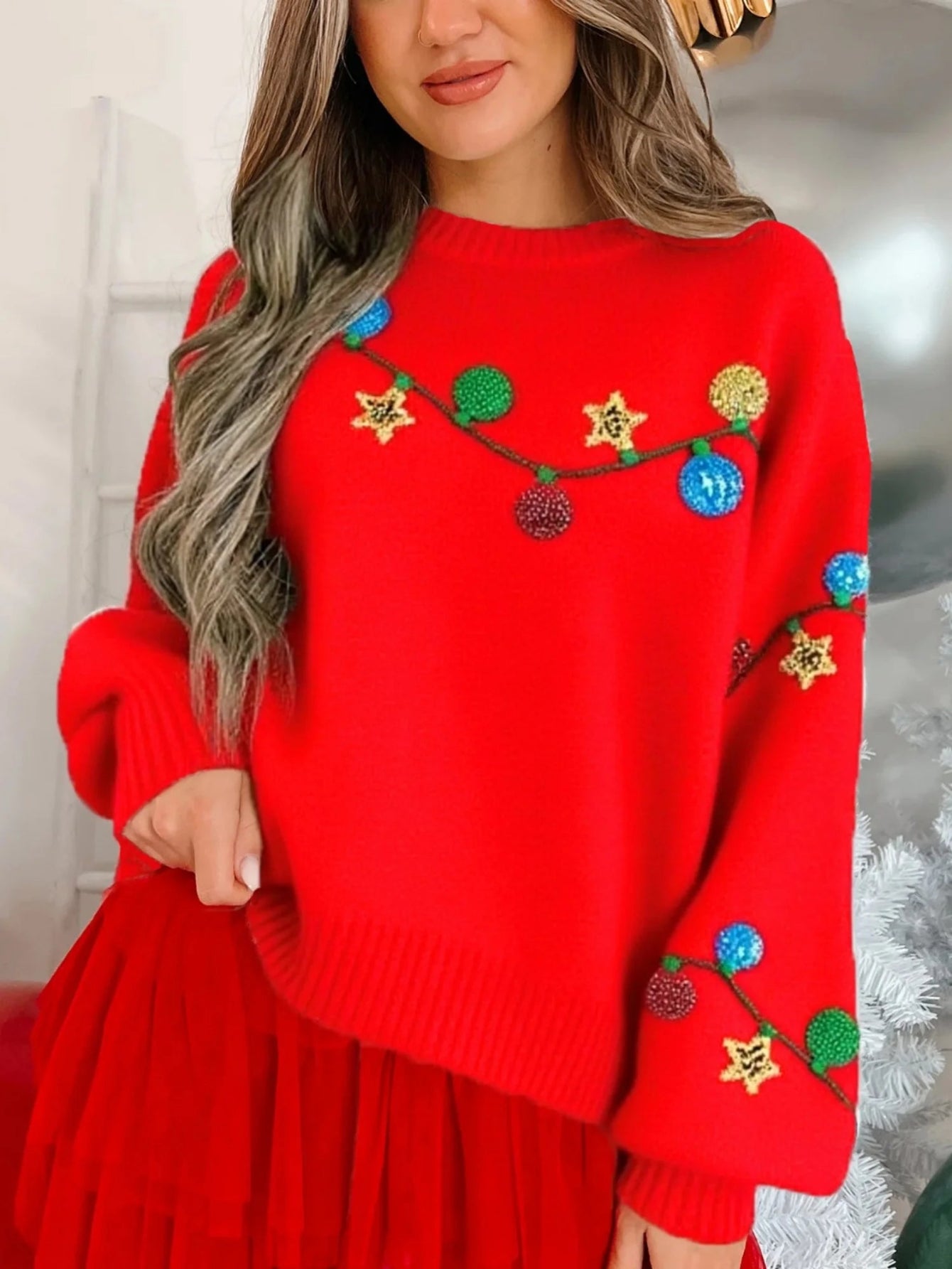 Christmas Sequins Embroidered Sweater