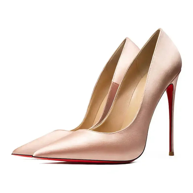 Elegant Champagne Pointed Toe High Heels
