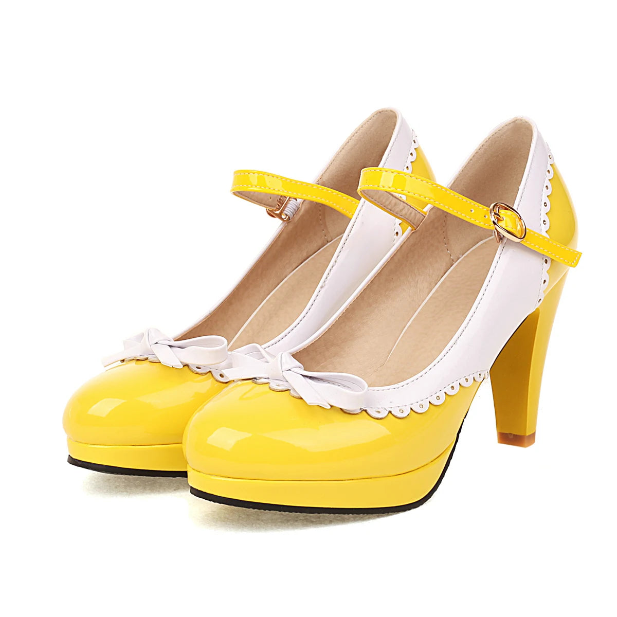 Mary Jane Patent Leather Platform Pumps | Colorful High Heels for Spring & Summer