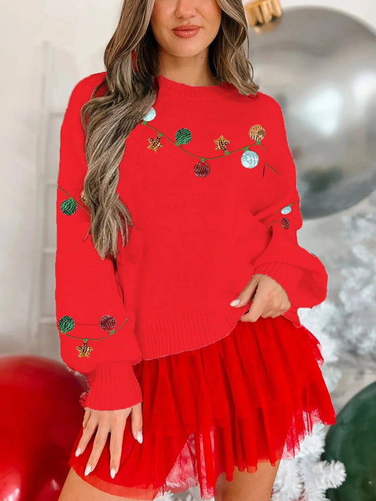 Christmas Sequins Embroidered Sweater