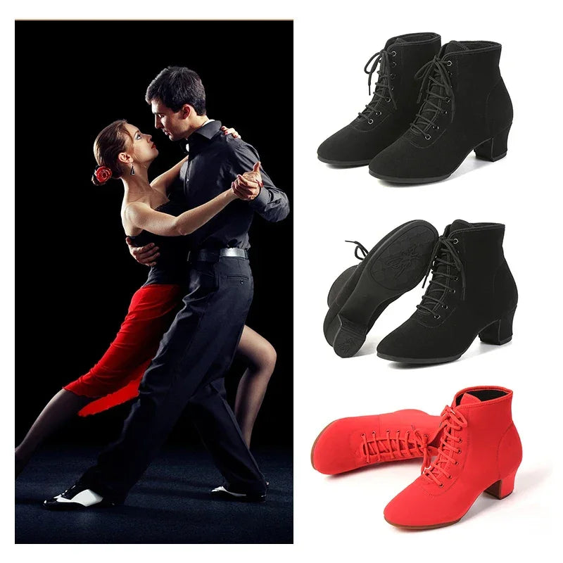 SWDZM Women Shoes Ballroom Dance Shoes Soft Sole Waltz Women Tango Jazz Latin Dance Shoes Middle Heel Ladies Dance Sneakers