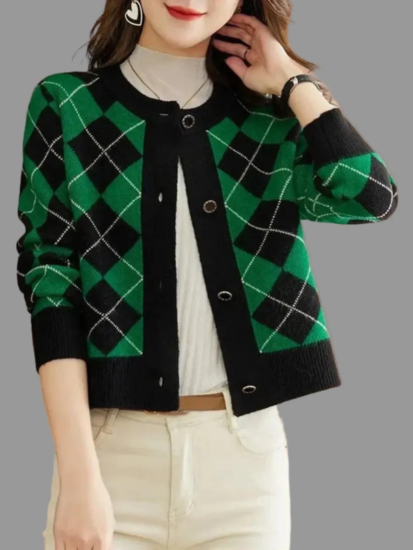 Elegant Knit Cardigan For Winter And Autumn