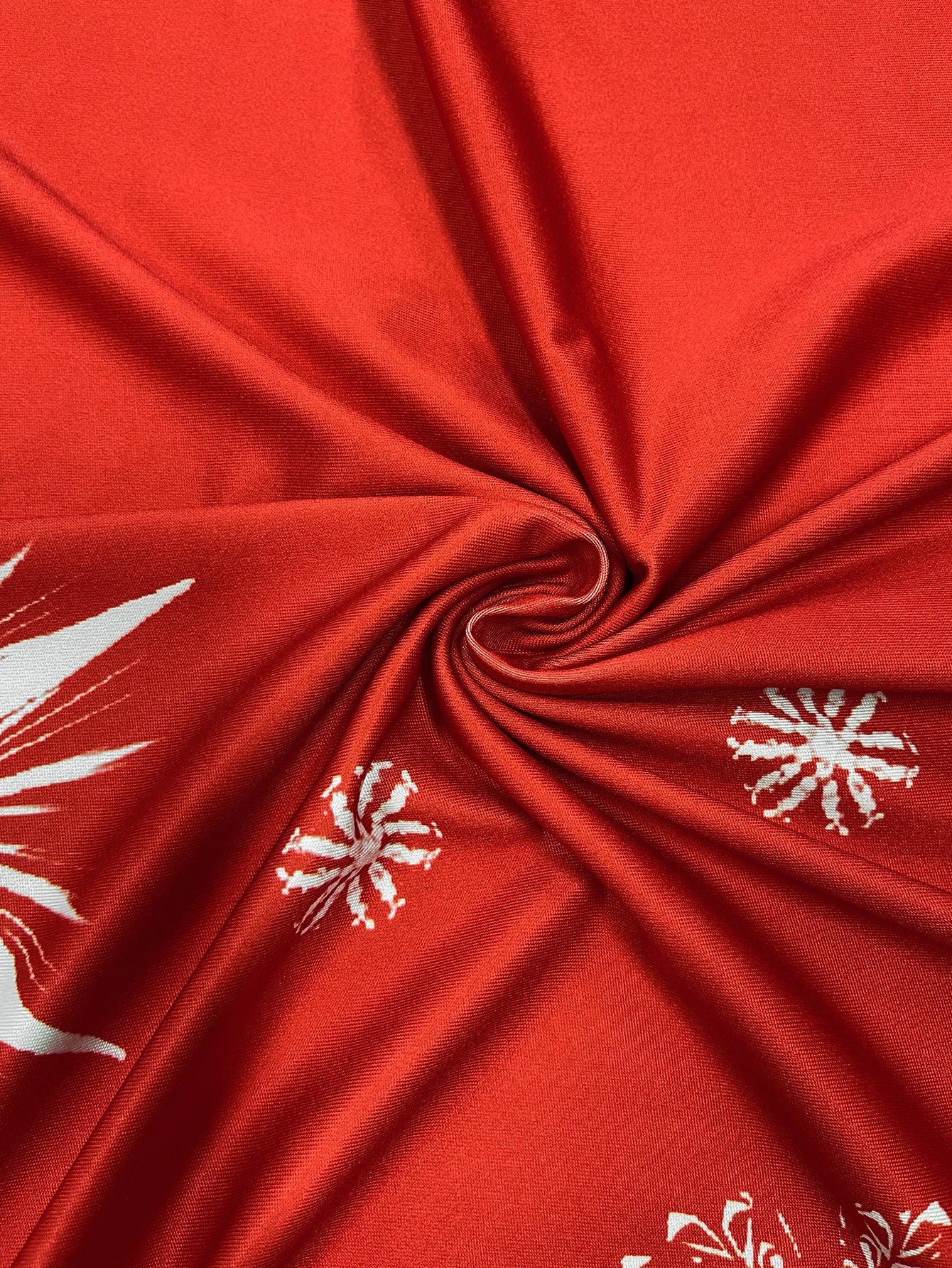 Women's Christmas Snowflake Print Long Sleeve Red & White Winter Dress