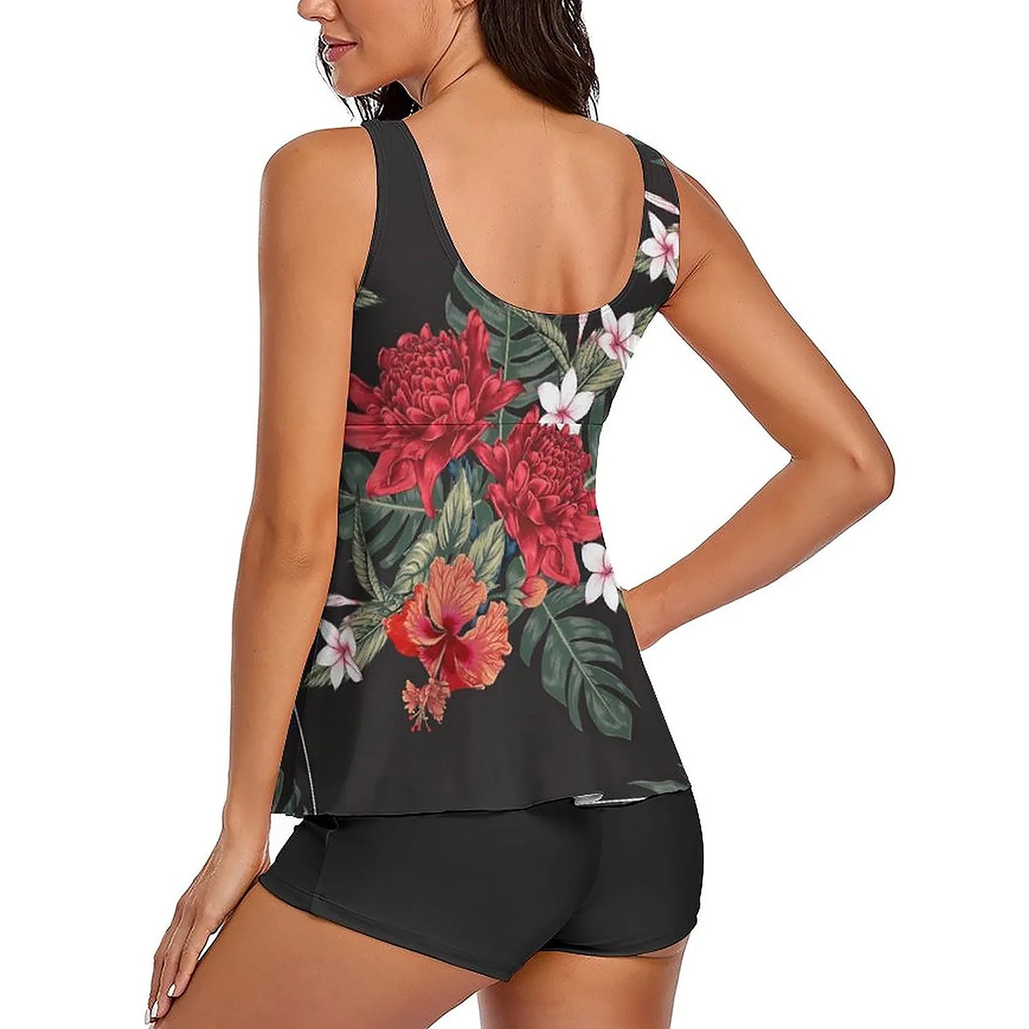 Vintage Floral Two-Piece Swimsuit Set