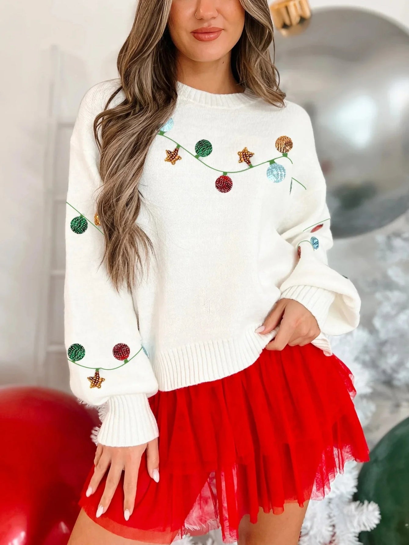 Christmas Sequins Embroidered Sweater