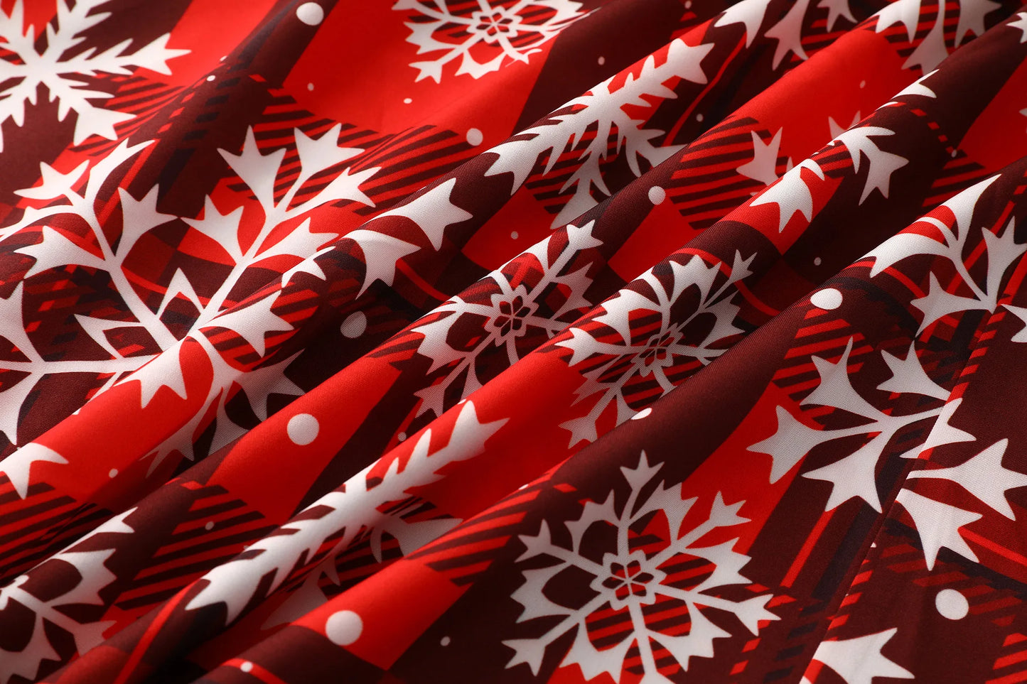 Women's Slim Fit Christmas Print Long Sleeve Dress Polyester