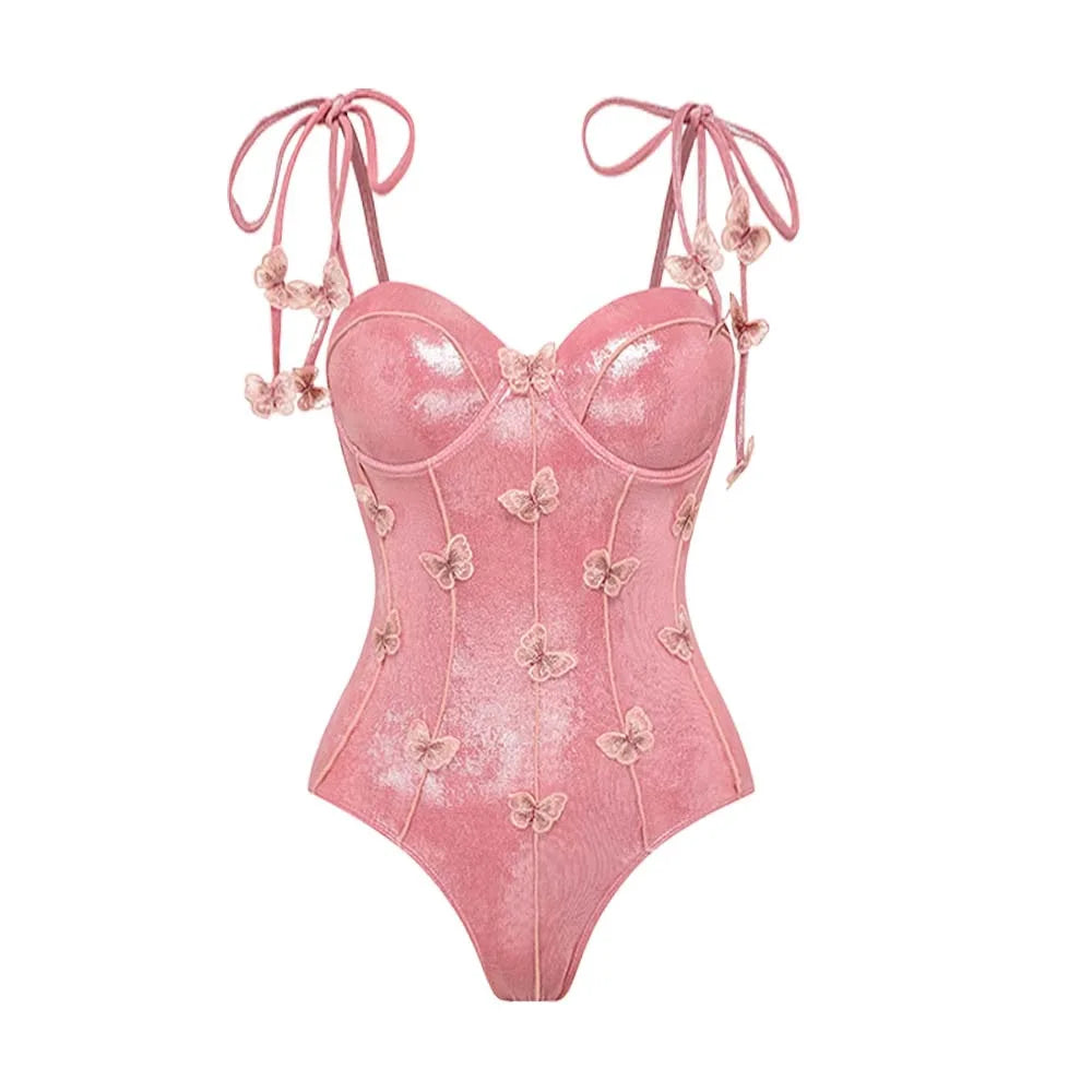 Flower Ruffle Swimsuit With Cover Up V Neck Bikini